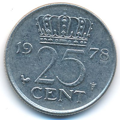 Netherlands, 25 cents, 1978