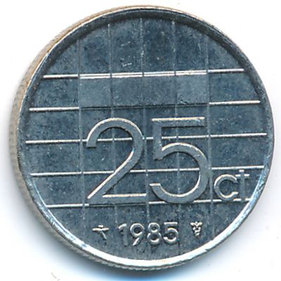 Нидерланды, 25 центов (1985 г.)