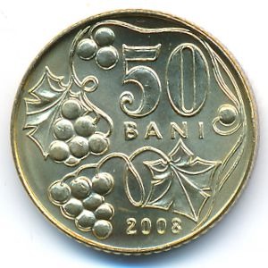 Moldova, 50 bani, 2008