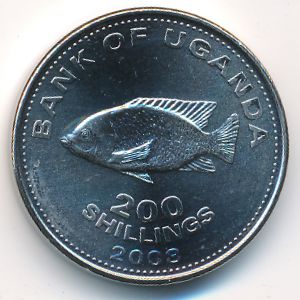Уганда, 200 шиллингов (2008 г.)
