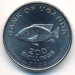 Uganda, 200 shillings, 2008