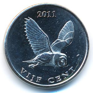 Остров Саба., 5 центов (2011 г.)