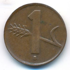 Switzerland, 1 rappen, 1949