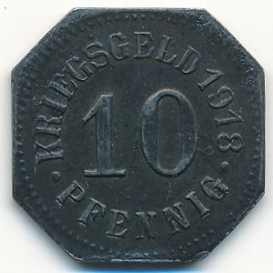 Зигмаринген., 10 пфеннигов (1918 г.)