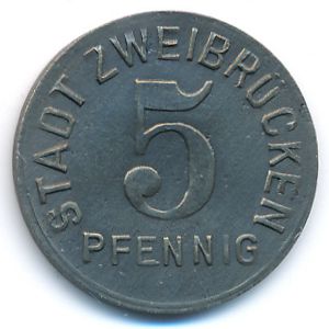 Цвайбрюккен., 5 пфеннигов (1919 г.)