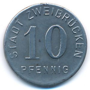 Цвайбрюккен., 10 пфеннигов (1919 г.)