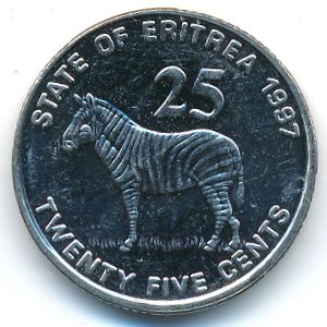 Eritrea, 25 cents, 1997