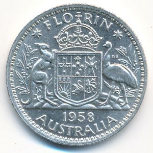 Австралия, 1 флорин (1958 г.)