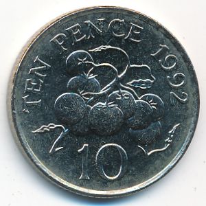 Гернси, 10 пенсов (1992 г.)