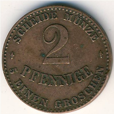Saxe-Coburg-Gotha, 2 pfennig, 1868–1870