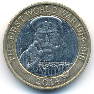 Великобритания, 2 фунта (2014 г.)