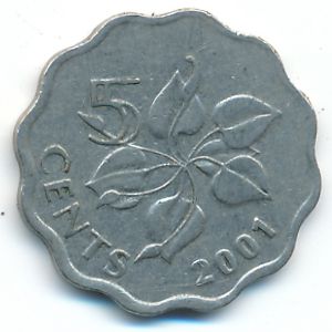 Swaziland, 5 cents, 2001