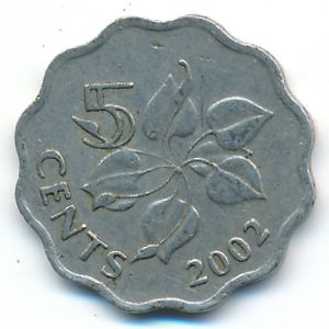 Swaziland, 5 cents, 2002