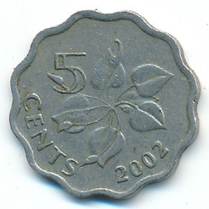 Свазиленд, 5 центов (2002 г.)