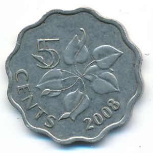Swaziland, 5 cents, 2008