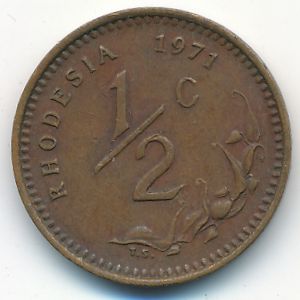 Rhodesia, 1/2 cent, 1971