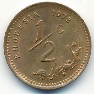 Родезия, 1/2 цента (1972 г.)