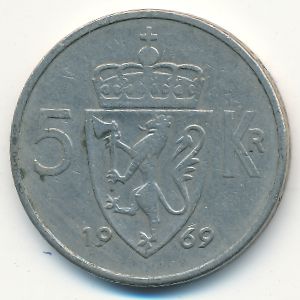 Норвегия, 5 крон (1969 г.)