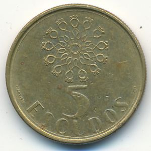 Portugal, 5 escudos, 1987