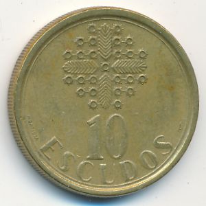 Portugal, 10 escudos, 1991