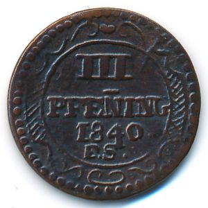 Wismar, 3 pfennig, 1840