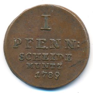 Брауншвейг-Люнебург-Каленберг-Ганновер, 1 пфеннинг (1789 г.)