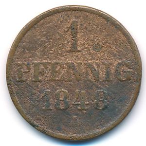Hannover, 1 pfennig, 1846–1849