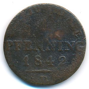 Prussia, 1 pfenning, 1842