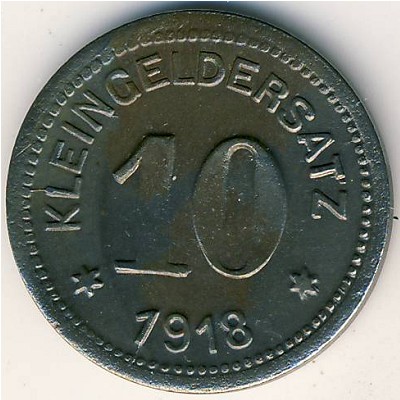 Кверфурт., 10 пфеннигов (1918 г.)