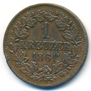 Баден, 1 крейцер (1861 г.)