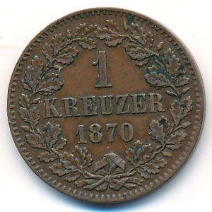 Баден, 1 крейцер (1870 г.)