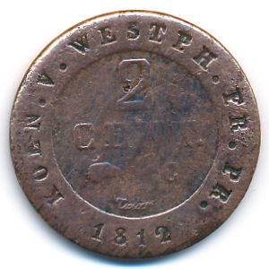 Westphalia, 2 centimes, 1812