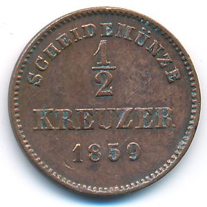 Вюртемберг, 1/2 крейцера (1859 г.)