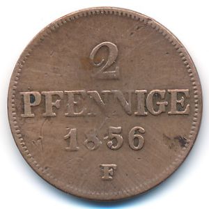 Саксония, 2 пфеннига (1856 г.)