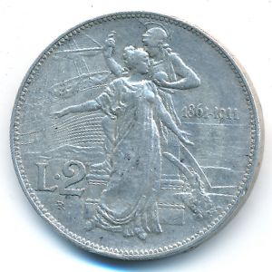 Италия, 2 лиры (1911 г.)