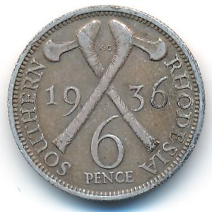 Южная Родезия, 6 пенсов (1936 г.)