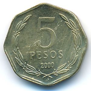 Чили, 5 песо (2000 г.)