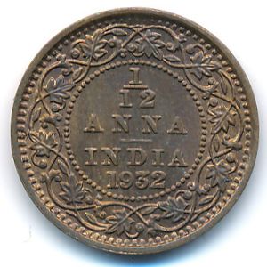 British West Indies, 1/12 anna, 1932