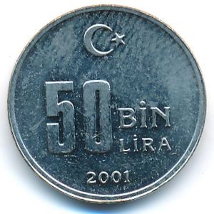 Турция, 50000 лир (2001 г.)