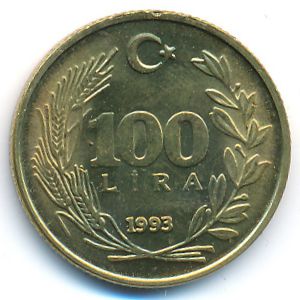 Турция, 100 лир (1993 г.)