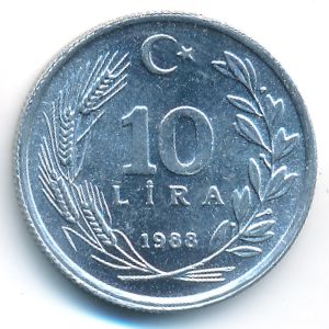 Турция, 10 лир (1988 г.)