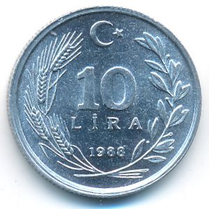 Турция, 10 лир (1988 г.)