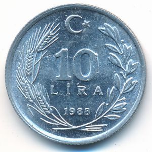 Турция, 10 лир (1988 г.)