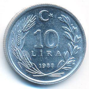 Турция, 10 лир (1988 г.)