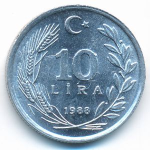Турция, 10 лир (1988 г.)