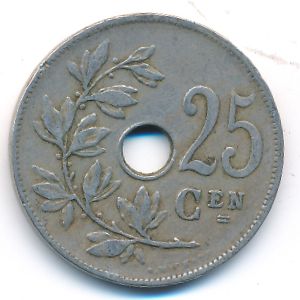 Belgium, 25 centimes, 1926