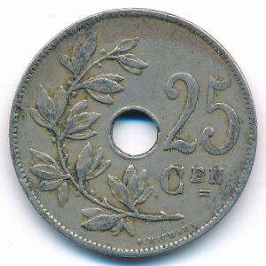 Belgium, 25 centimes, 1928