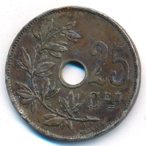 Belgium, 25 centimes, 1928