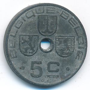 Belgium, 5 centimes, 1941–1943