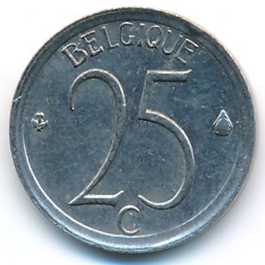 Belgium, 25 centimes, 1965